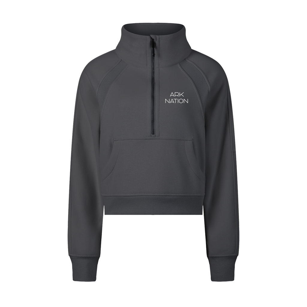 Cropped Half-Zip Sweatshirt