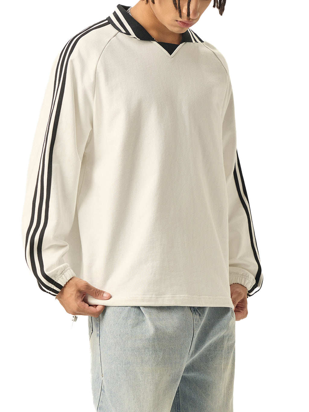 Striped Collar Sweatshirt